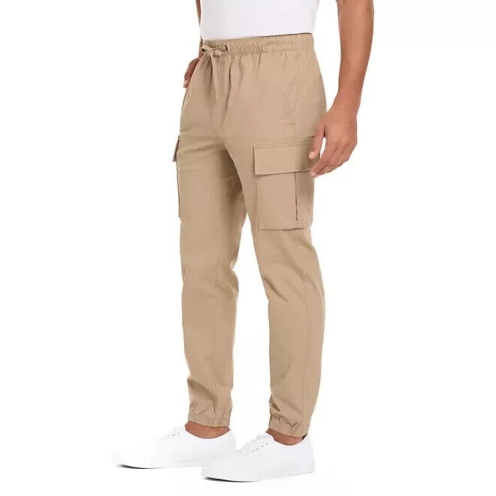 Hurley Men's XL Relaxed Fit Multi Pocket Cargo Khaki Jogger Pants